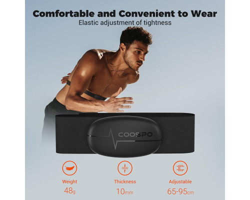 Нагрудний пульсометр COOSPO H6 із Bluetooth 4.0 ANT+ IP67