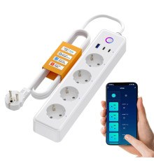 Розумний подовжувач MIUCDA для бездротової мережі з 4 розетками 10 A, 1 USB та 2 портами Type-C 1,5 м
