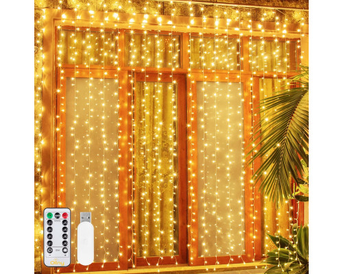 Гірлянда Ollny Curtain Lights для приміщень із 8 режимами