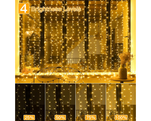 Гірлянда Ollny Curtain Lights для приміщень із 8 режимами