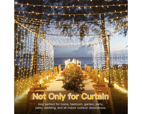 Гірлянда Ollny Curtain Lights для приміщень із 8 режимами
