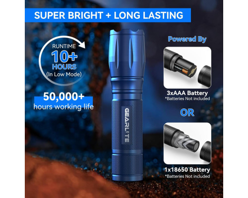 Світлодіодний ліхтарик 2000 люмен GEARLITE (синій)