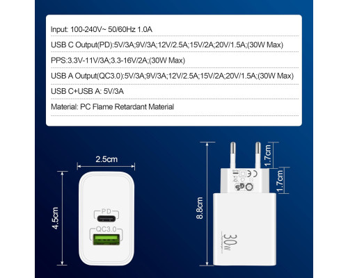 Зарядний пристрій USB C потужністю 30 Вт MatauMahi