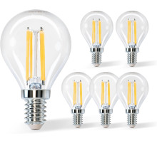 Світлодіодна лампа Aigostar Filament E14, тепле світло, 2700K, 4 Вт. 5шт.