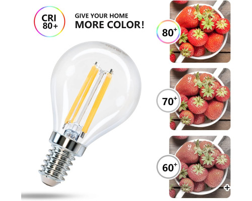 Світлодіодна лампа Aigostar Filament E14, тепле світло, 2700K, 4 Вт. 5шт.