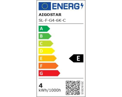 Світлодіодна лампа розжарювання Aigostar E14 потужністю 4 Вт, холодне біле світло 6500 К 5 шт.