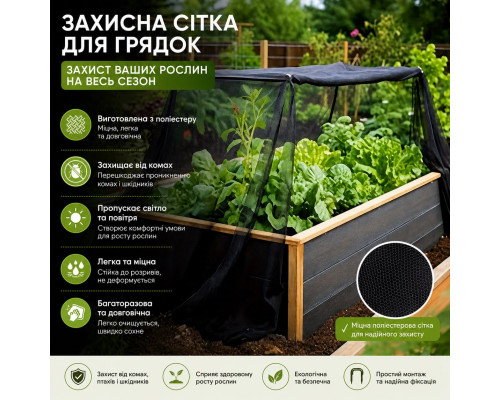 Універсальна захисна москітна сітка Mesh для саду, теплиць та альтанок (розмір L - 240 х 600 см)