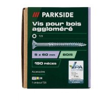 Шурупи по дереву (ДСП) Parkside 5,0 x 40 мм (200 шт) з фрезерувальними ребрами та бітою TX25