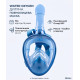 Дитяча повнолицева маска для підводного плавання Watery Oxygen Atlantic Blue