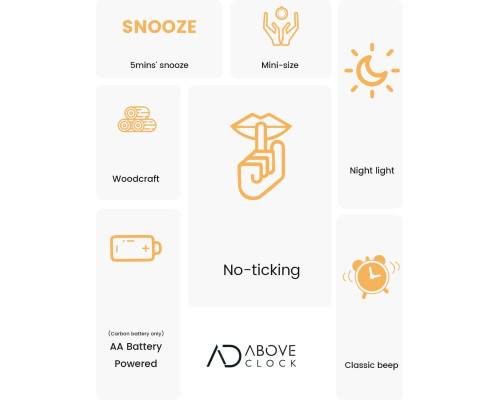 Приліжковий годинник і будильник aboveClock