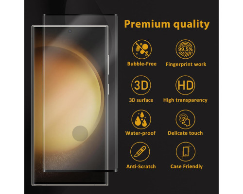 Комплект захисного скла (2 шт) HPTech для Samsung Galaxy S23 Ultra та захист камери (2 шт)