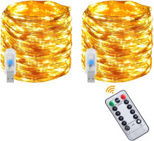 Світлодіодна гірлянда-нитка Vicloon USB з пультом ДУ 2 шт х 10 м 100 LED Тепла біла