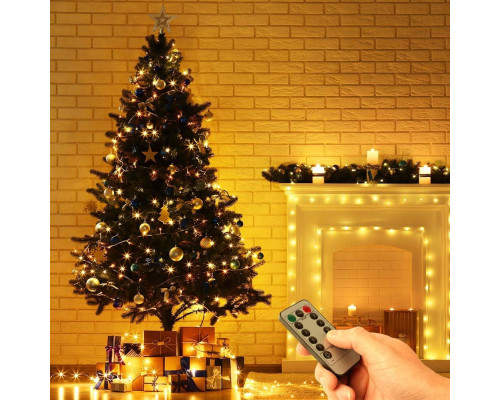 Світлодіодна гірлянда-нитка Vicloon USB з пультом ДУ 2 шт х 10 м 100 LED Тепла біла