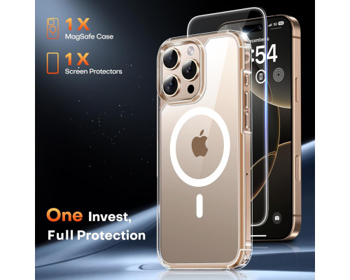 Прозорий чохол для iPhone 16 Pro з HD захистом екрану