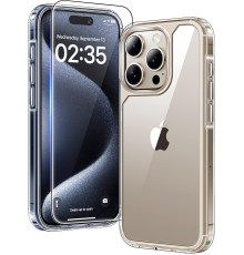 Прозорий чохол для iPhone 15 Pro з захисним склом