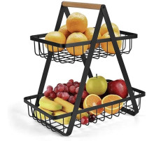Двоярусний кошик для фруктів HomeFast 29x27x17см