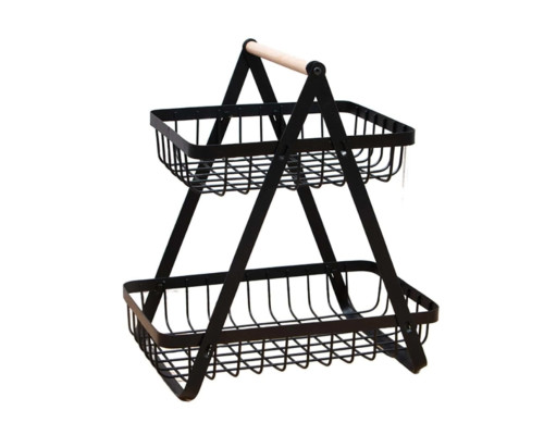 Двоярусний кошик для фруктів HomeFast 29x27x17см