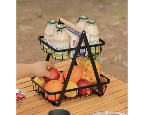 Двоярусний кошик для фруктів HomeFast 29x27x17см