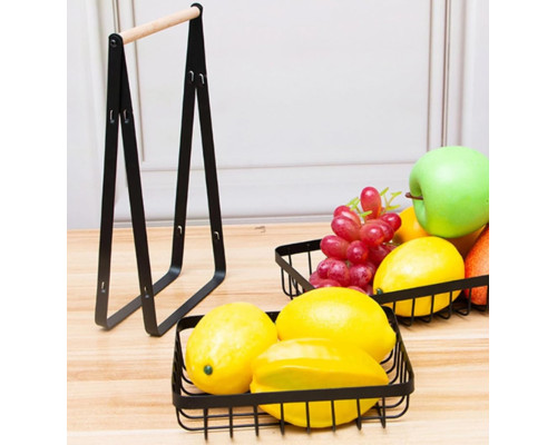 Двоярусний кошик для фруктів HomeFast 29x27x17см