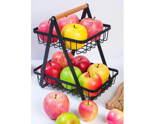 Двоярусний кошик для фруктів HomeFast 29x27x17см
