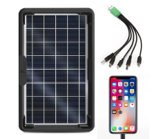 Портативна сонячна панель 4W + USB-кабель з перехідниками