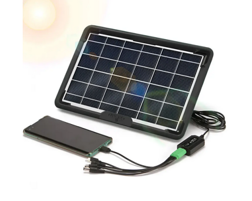 Портативна сонячна панель 4W + USB-кабель з перехідниками