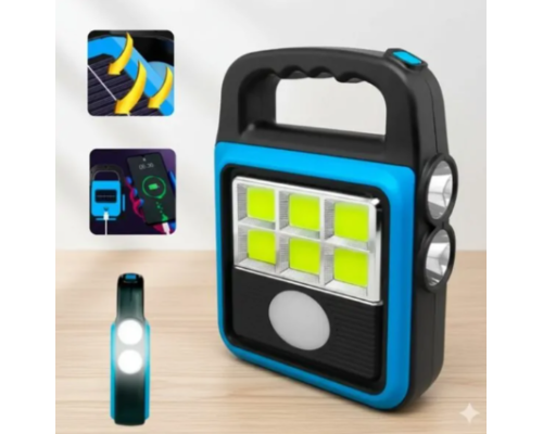 Ліхтар прожектор USB із сонячною панеллю та повербанком Solar LED light