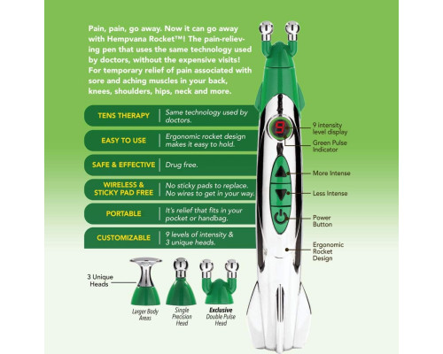 Портативний м'язовий стимулятор, Ручка для знеболення Hempvana Rocket