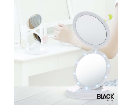 Косметичне складне дзеркало Eclipse з LED-підсвічуванням