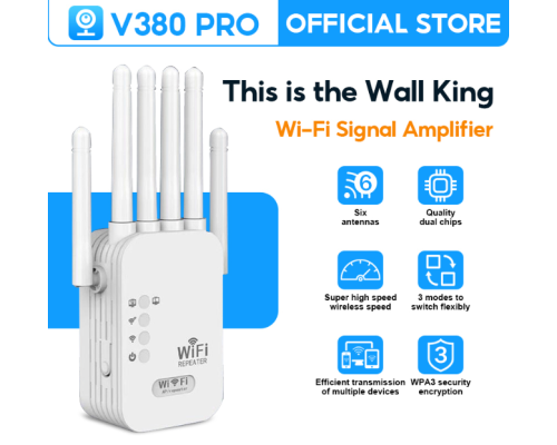 Бездротовий Wi-Fi ретранслятор з антеною V380 PRO 300 Мбіт/с