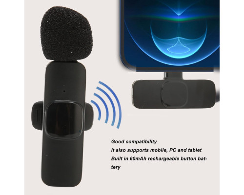 Бездротовий петличний мікрофон Bewinner K8 USB C