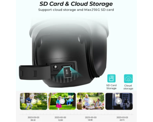 Камера сирена з двома об'єктивами та двома екранами V380 Pro CCTV 8MP PTZ