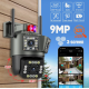 Бездротова 3-лінзова вулична PTZ-камера сирена відеоспостереження 1080P HD WiFi IP KEPEAK