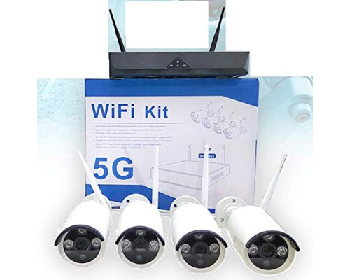 Комплект бездротового відеоспостереження Leovin Full HD 4CH WIFI дистанційного керування IP 5G DVR NVR LAN