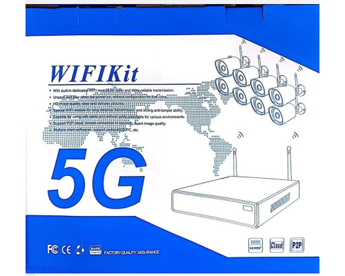 Комплект бездротового відеоспостереження 5G Full HD із 8 камерами AntDau71