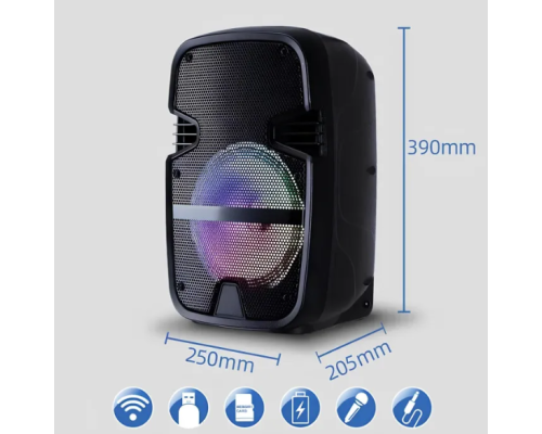 Портативна акустична Bluetooth колонка з RGB підсвічуванням, мікрофоном і пультом
