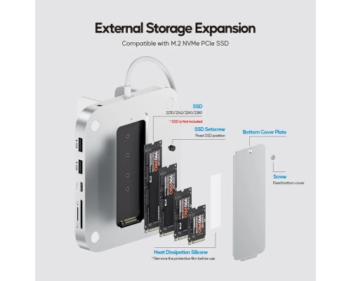 Вертикальний USB-концентратор для Mac Mini PULWTOP