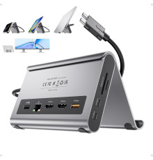 Док-станція для MacBook з 2 роз'ємами HDMI PULWTOP