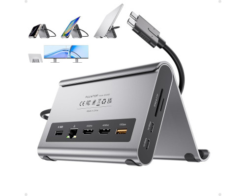 Док-станція для MacBook з 2 роз'ємами HDMI PULWTOP
