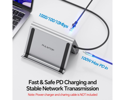 Док-станція для MacBook з 2 роз'ємами HDMI PULWTOP