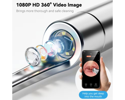 Ротова WI-FI камера 1080P з набором насадок для огляду та очищення мигдаликів