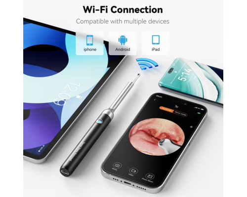 Ротова WI-FI камера 1080P з набором насадок для огляду та очищення мигдаликів