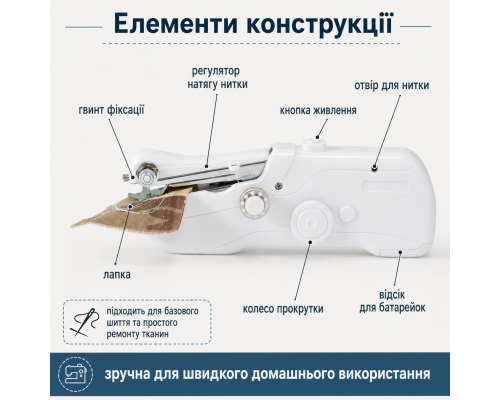 Портативна швейна машинка  для побутового використання