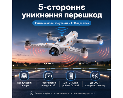Квадрокоптер з дистанційним керуванням та екраном