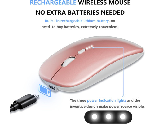 Бездротова миша 2.4G WERPOWER з USB-приймачем та адаптером Type-C