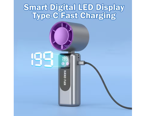 Портативний міні-вентилятор з USB зарядкою та акумулятором 1800mAh