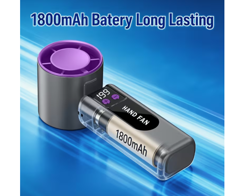 Портативний міні-вентилятор з USB зарядкою та акумулятором 1800mAh