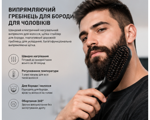 Термогребінець для щоденного догляду за бородою