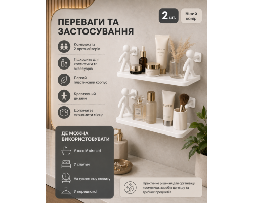 Настінна полиця-органайзер у формі людини( комплект 2 шт.)