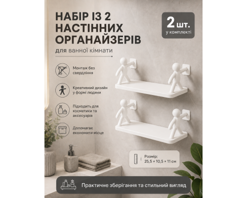 Настінна полиця-органайзер у формі людини( комплект 2 шт.)